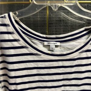 Stella & Dot Navy and White Striped Tee